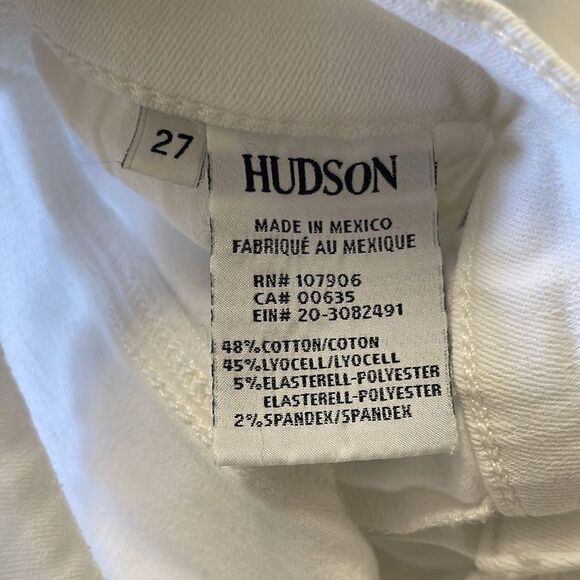 Hudson Jeans Womens 27 Skinny Slim Leg Stretch Ankle Mid Rise 5 Pocket White - Picture 10 of 11